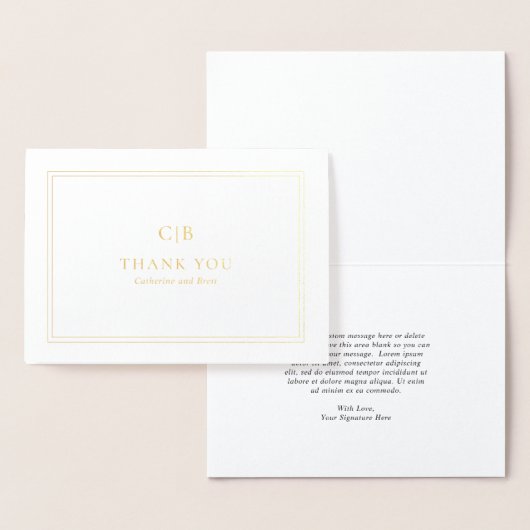 Traditionele elegante bruiloft bedankt folie kaarten (Display)