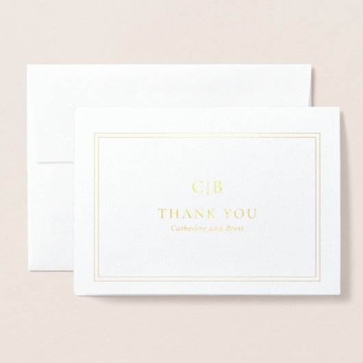 Traditionele elegante bruiloft bedankt folie kaarten (Voorkant met envelop)