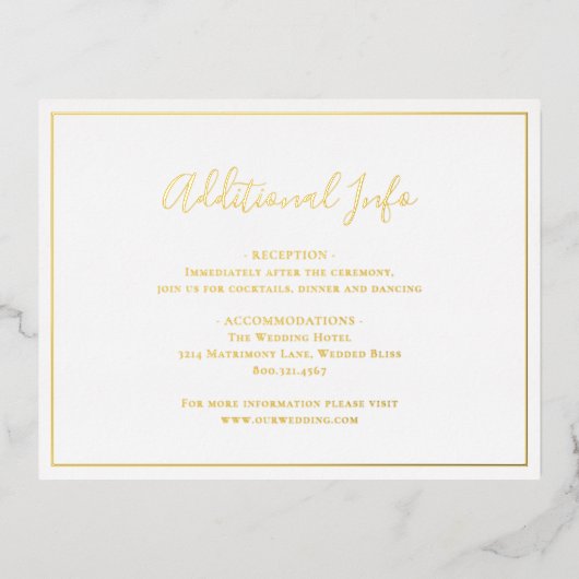 Traditionele elegante bruiloft Folie behuizing Kaa Folie Uitnodiging Briefkaart (Voorkant)