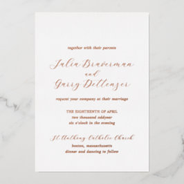 Traditionele elegante bruiloft folie uitnodiging