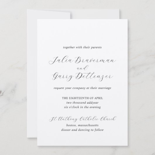 Traditionele elegante bruiloft kaart (Voorkant)