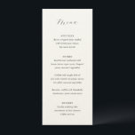 Traditionele elegante bruiloft menu<br><div class="desc">Klassieke stijl bruiloft menu met een eenvoudig ontwerp met uw monogram en de titel in een elegante kalligrafie.</div>