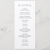 Traditionele elegante bruiloft programmakaart (Achterkant)