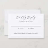 Traditionele elegante bruiloft RSVP kaartje (Voorkant)