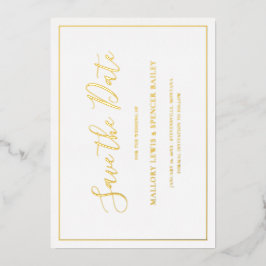 Traditionele elegante bruiloft save the date folie uitnodiging