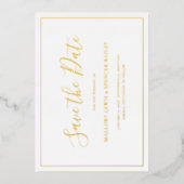 Traditionele elegante bruiloft save the date folie uitnodiging (Voorkant)