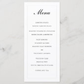 Traditionele Elegante Eenvoudige Huwelijksmenu Programmakaart (Voorkant)