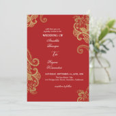 Traditionele Elegante Henna culturele bruiloft Kaart (Staand voorkant)