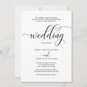 Traditionele elegante kalligrafie bruiloft uitnodi kaart (Voorkant)