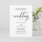 Traditionele elegante kalligrafie bruiloft uitnodi kaart (Staand voorkant)