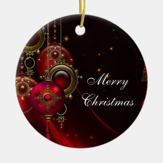 Traditionele Elegante Kerstboomornamenten Keramisch Ornament (Voorkant)