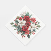 Traditionele elegante kerstpunsettia lunch servet (Hoek)