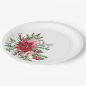 Traditionele elegante kerstpunsettia papieren bordje (Gekanteld)