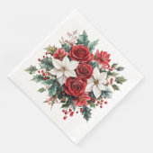 Traditionele elegante kerstpunsettia servet (Hoek)