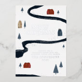 Traditionele elegante rustieke winter sneeuw Kerst Folie Feestdagenkaart (Voorkant)