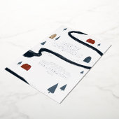 Traditionele elegante rustieke winter sneeuw Kerst Folie Feestdagenkaart (Gedraaid)