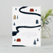 Traditionele elegante rustieke winter sneeuw Kerst Folie Feestdagenkaart (Staand Voorkant)