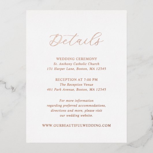 Traditionele Elegante Trouwfolie Enclosurekaart Folie Uitnodiging Briefkaart (Voorkant)