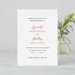 Traditionele Elegante Trouwkaart Save the Date Folie Uitnodiging