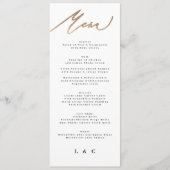 Traditionele Elegante Zwart Goud Kalligrafie Bruil Menu (Voorkant)