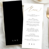 Traditionele Elegante Zwart Goud Kalligrafie Bruil Menu