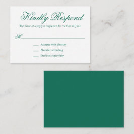 Traditionele Emerald Green formele mini bruiloft R Notitiekaartje