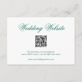 Traditionele Emerald Green formele QR-code bruilof Informatiekaartje