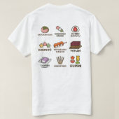 Traditionele en moderne Japanse traktaties T-shirt (Design achterkant)