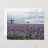 Traditionele en moderne windmolen, Holland briefka Briefkaart (Voorkant / Achterkant)