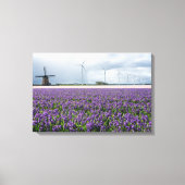 Traditionele en moderne windmolen in Holland canva Canvas Afdruk (Voorkant)