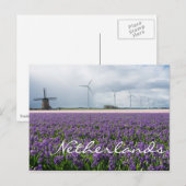 Traditionele en moderne windmolen, Nederland Briefkaart (Voorkant / Achterkant)