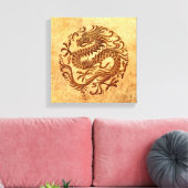 Traditionele  en versleten Chinese drakencirkel Canvas Afdruk (Insitu (Woonkamer))