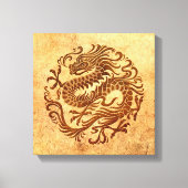 Traditionele  en versleten Chinese drakencirkel Canvas Afdruk (Voorkant)