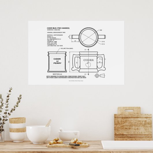 Traditionele Engelse ciderMok Poster (Keuken)