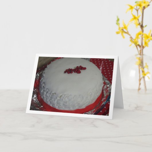 Traditionele Engelse decoratieve kerstcake Kaart (Gele Bloem)