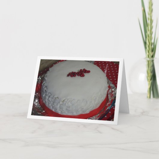 Traditionele Engelse decoratieve kerstcake Kaart (Voorkant)