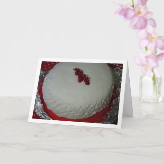 Traditionele Engelse decoratieve kerstcake Kaart (Orchidee)