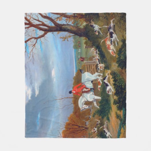 Traditionele Engelse fox Hunt Sports Dog Fleece Deken (Voorkant)