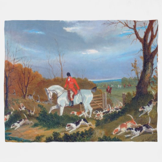 Traditionele Engelse fox Hunt Sports Dog Fleece Deken (Voorkant (Horizontaal))