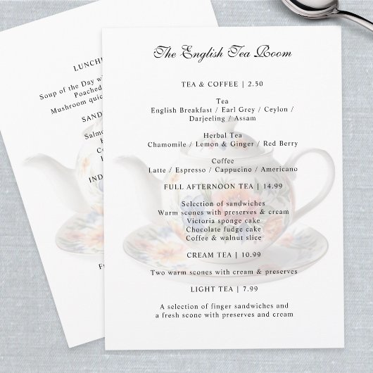 Traditionele Engelse Theesalon Winkel Klassieke Th Menu