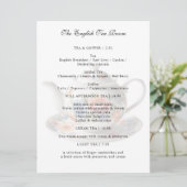 Traditionele Engelse Theesalon Winkel Klassieke Th Menu (Staand voorkant)
