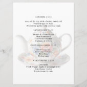 Traditionele Engelse Theesalon Winkel Klassieke Th Menu (Achterkant)