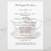 Traditionele Engelse Theesalon Winkel Klassieke Th Menu (Voorkant)