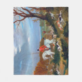 Traditionele Engelse Vossenjacht Sporthond Fleece Deken (Voorkant)