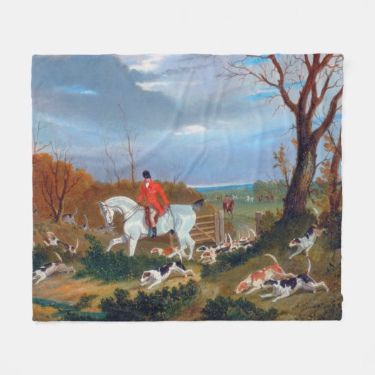 Traditionele Engelse Vossenjacht Sporthond Fleece Deken (Voorkant (Horizontaal))