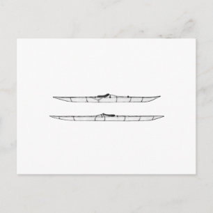 Traditionele Eskimo Kayaks-Logo (zonder titel) Briefkaart
