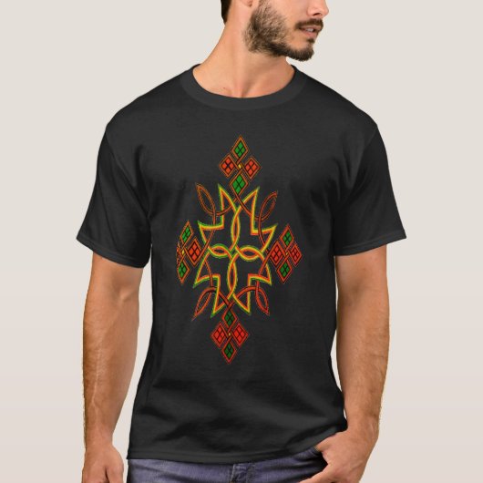 Traditionele Ethiopische Cross Design T-Shirt (Voorkant)