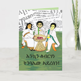Traditionele Ethiopische Habesha familie Amharisch Feestdagen Kaart
