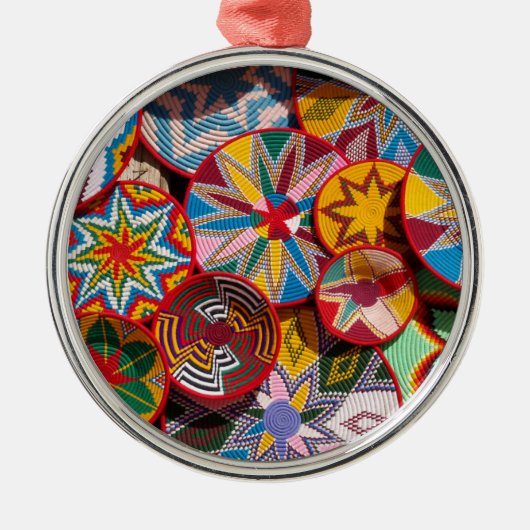 Traditionele Ethiopische manden Metalen Ornament (Voorkant)