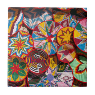 Traditionele Ethiopische manden Tegeltje